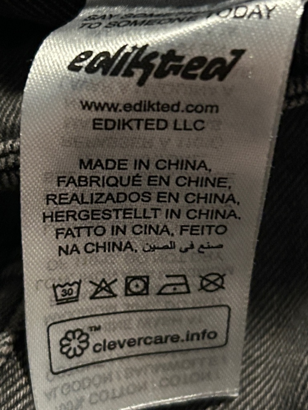 Edikted Wide-Leg Jeans in Dark Gray - Picture 6 of 12